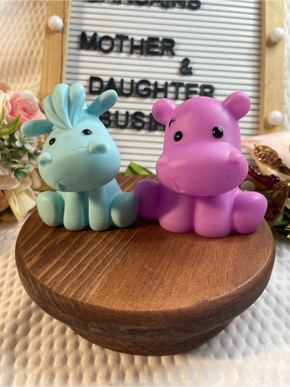 Infantino Hippo & Unicorn Soft Bath Toy Set – Lot of 2